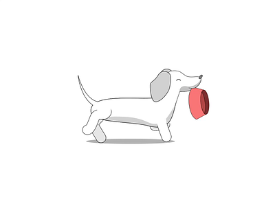 Hungry Pup 2d animation character dachshund design dog flat hungry icon illustration line art motion puppy vector walk cycle