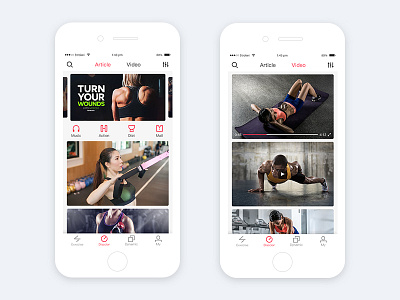 Dribbble app fitness