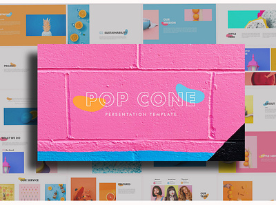 Pop Cone - Full Color Powerpoint Template beautiful