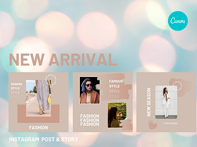 New Arrival Instagram Post & Story Canva instagram grid canva instagram grid canva instagram posts layout