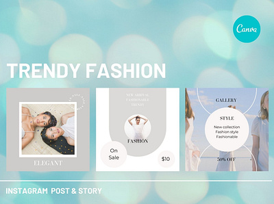 Trendy Fashion Instagram Post & Story Canva