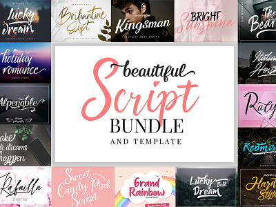 Beautiful Script Fonts and Templates Bundle