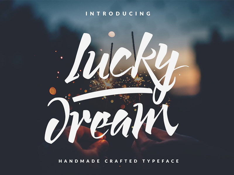 Lucky Dream Script bundle graphic design logotype brush typography vintage handmade lettering typefaces calligraphy script handwritten
