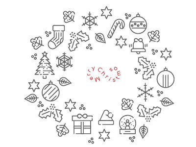 And God Bless Us, Every One. christmas holidays icon set icons illustration illustrator merry christmas vector vector illustration