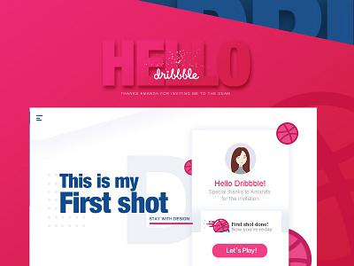 Hello Dribbble chen designed dribbble hello the yan