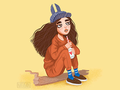 little girl cartoon character design girl illustration