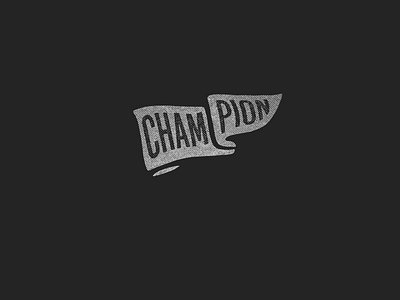 Champion halftone illustration lettering