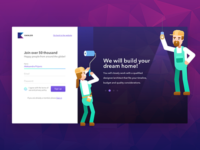 Kanler Sign Up Form Concept