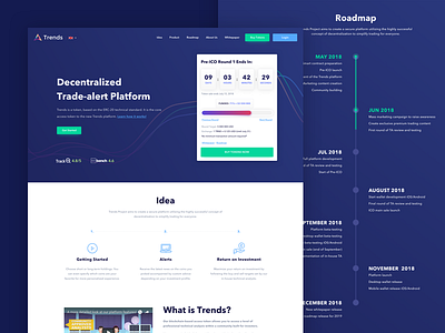 Trendsproject - Landing page blue clean crypto dashboard design exchange homepage landing page product ui ux