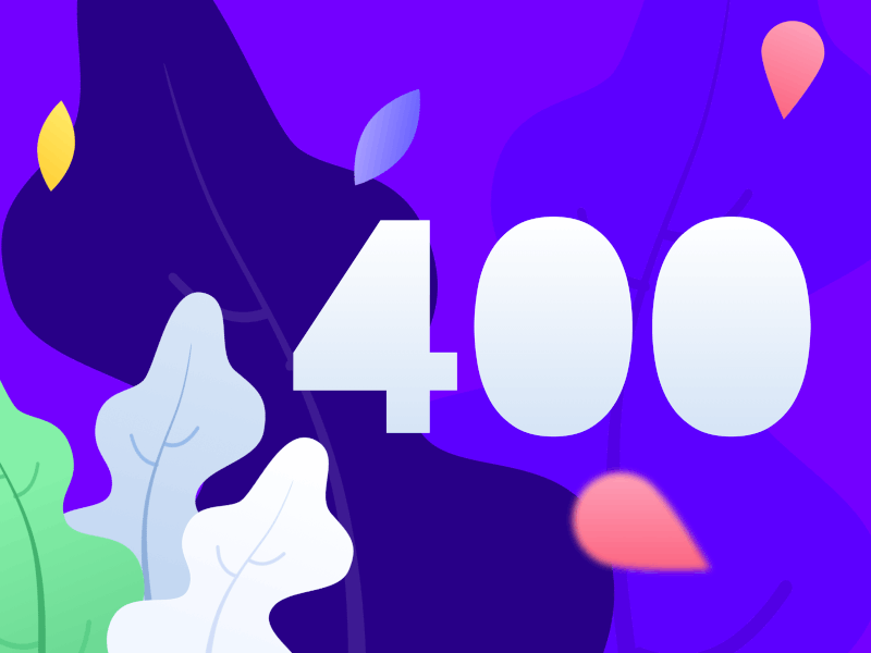 400 Followers - Thank you! 2d 2d animation 2d design 400 analytics animation app dribbble followers icons illustration jobs landing motion motion art remote remote work signup subscribe web