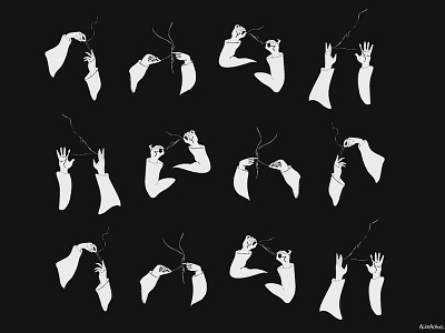Air Chrysalis blackandwhite bw digital digitalart graphic hands illustration murakami string