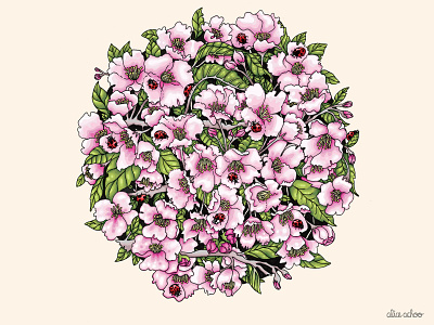 Blossoms blossoms cherryblossom cherryblossoms colourful digital digitalart floral flowers illustration nature pretty