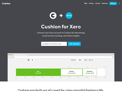 Cushion + Xero design integration web xero