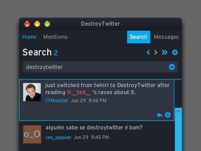 DestroyTwitter Vimeo theme application twitter ui