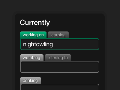 nightowling / status update form nightowling rails ui web