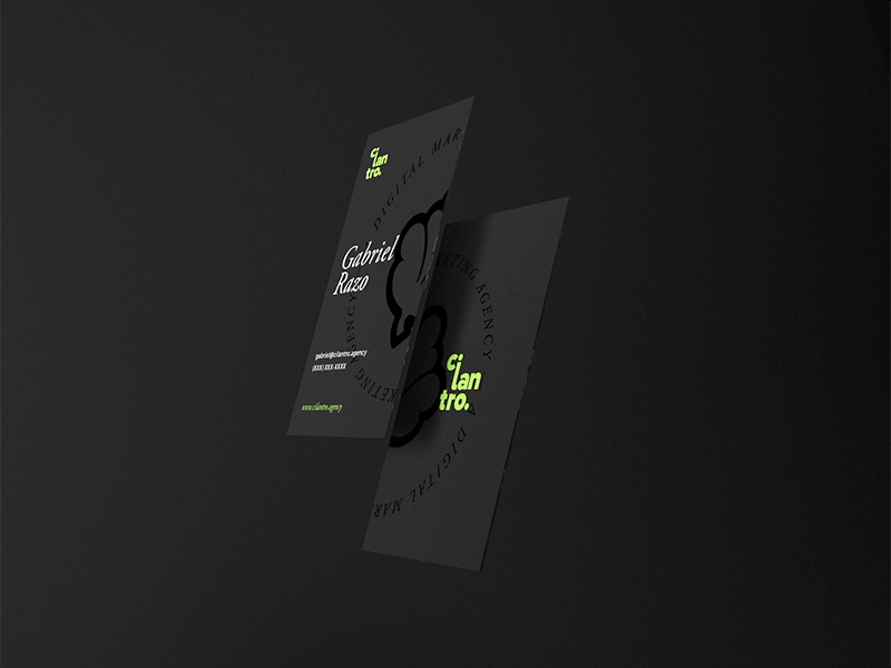 Mockup of Business Cards for Cilantro Agency made with #C4D branding business cards c4d cinema 4d mockup