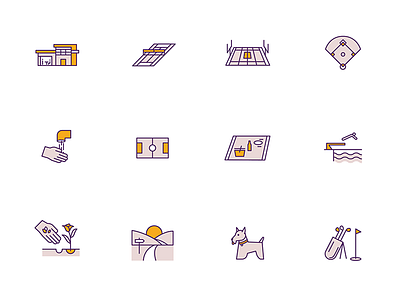 Recreation Icons activities branding iconography icons illustration parks recreation visual system