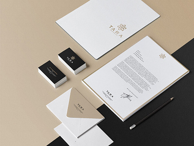 TARA . Branding apartment basic black branding golden hospitality hotel logo luxury minimalism service stationery