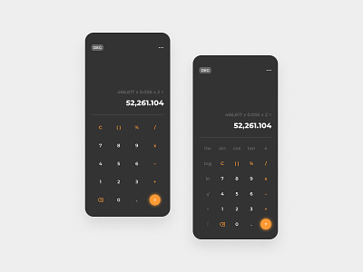 Calculator – Dark Theme app calculator dark design mobile theme ui ux