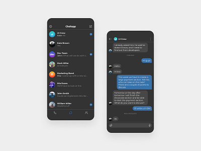 Messenger app chat design dialogs message messenger mobile msg ui ux