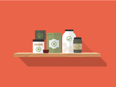 Identifying danger foods design flat illustration jars shelf vector
