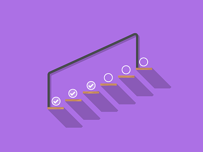 Solving Problems Step by Step flat design problem purple solving steps vector
