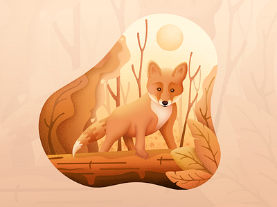 A small fox in autumn