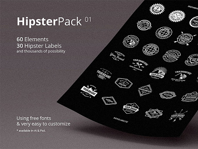Hipster Pack Bundle 01 badge bundle classic creative market emblem label logo patches predesign logo retro stamp vintage