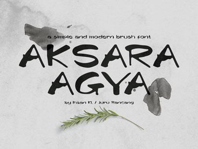 Aksara Agya - Brush Font asia brush china chinese font hipster japan japanese painter restaurant menu typography watercolor
