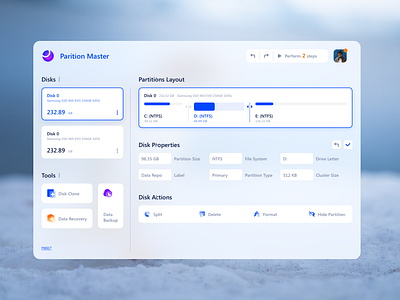 Disk partition design ui