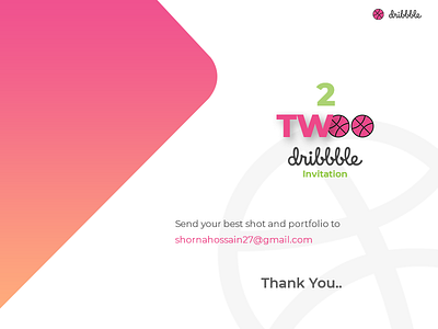 2x Dribbble Invites 2x colorful darft dribbble giveway invitation invitations invites modern player shot