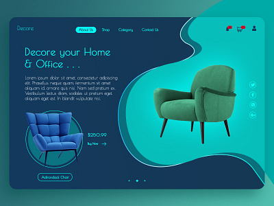 Furniture website-Header Concept category chair chairlove color decore e commerce furniture homedecore product shop uiux wedsite