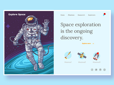 Space Exploration Website Concept color concept exploration header spaced spacewebsite thanks ui ux website