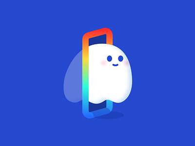 Ghost through branding color cute design icon illustration logo rainbow