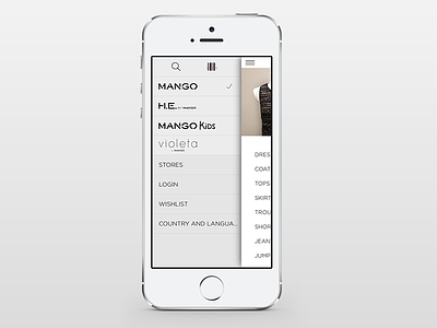 MANGO iPhone app - fast menu app commerce experience fashion interface ios ipad iphone mango ui user ux