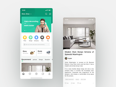 Home Page Design for Home Life App app design ui