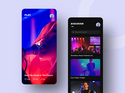 Metal rock live design app design interface music ui