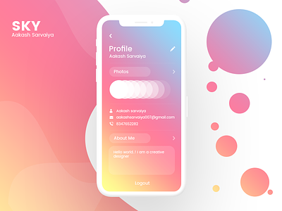 Profile UI color cool creative design gradient login professional signup ui