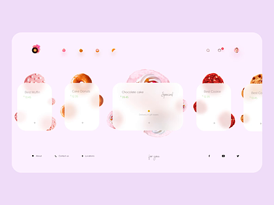 Bakery Website 🍪 after effect animation bakery cart clean cookie donut minimal motion pastry pink product design shop sweets ui user interface ux web web design
