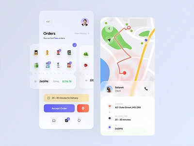 Delivery App address app app design clean client deliver delivery food food delivery app map minimal mobile app mobile design order super market supermarket tracking ui ux white