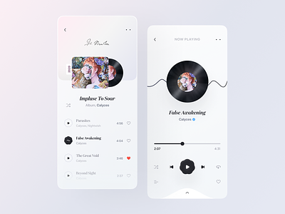 Music Player UI Concept album apple music calyces band figma floral ios itunes mobile app mobile design music app music player play song sound soundcloud spotify ui ux vinyl wave