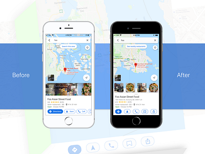 Google Maps - Mini Detail UI Improvements app design google google maps ios iphone mobile prototype sketch ui user experience user interface ux