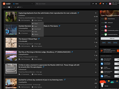 Reddit desktop user interface mockup redesign