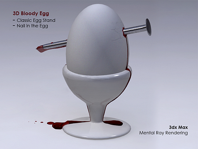 3d Bloody Egg 3d 3dx best bloody classic creative egg max model nail stand