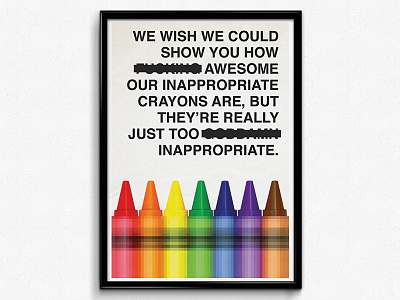 Inappropriate Crayons Poster Concept blurred censored crayons kickstarter poster