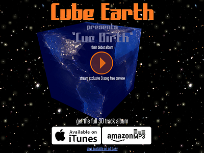 Cube Earth Website - 3D CSS Rotation 3d band css hip hop music music player parallax promotional space website