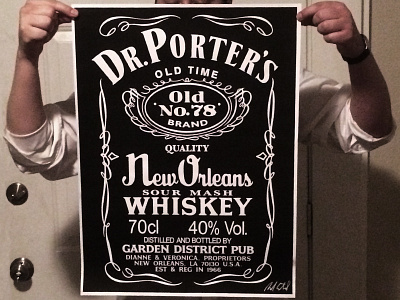 Dr. Porter's 78th Birthday Poster alcohol birthday graphic design invitation jack daniels new orleans nola party poster print vintage whiskey