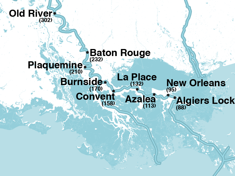 River Mile Marker Map
