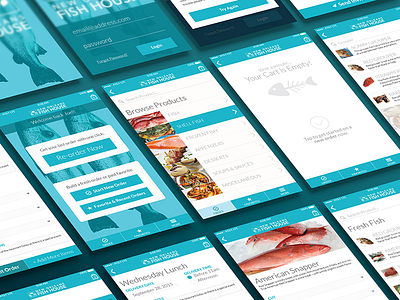 Fish House Ordering App Mobile Screens