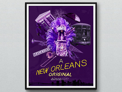 Mr. Porter Birthday Poster graphic design indian jazz mardi gras new orleans poster print purple typography